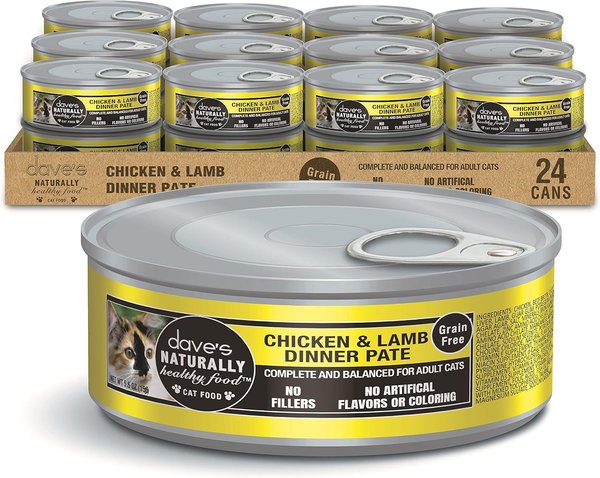 DAVE S PET FOOD Naturally Health Chicken with Lamb Dinner Wet Canned Cat Food 5.5 oz case of 24 Chewy