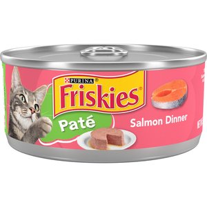 Friskies Pate Salmon Dinner Canned Cat Food, 5.5-oz, case of 24