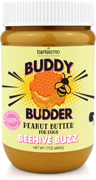 Bark Bistro Company Beehive Buzz Buddy Budder Dog Treat, 17-oz jar
