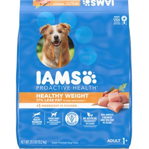 Iams Proactive Health Healthy Weight Management Low Fat Formula with Real Chicken Adult Dry Dog Food, 29.1-lb bag, bundle of 2