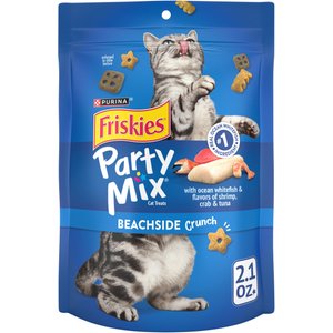 Friskies Party Mix Crunch Beachside Cat Treats, 2.1-oz bag