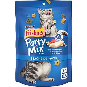 Friskies Party Mix Beachside Crunch Flavor Crunchy Cat Treats, 2.1-oz bag