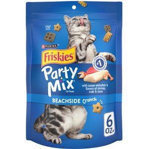 Friskies Party Mix Beachside Crunch Flavor Crunchy Cat Treats, 6-oz bag