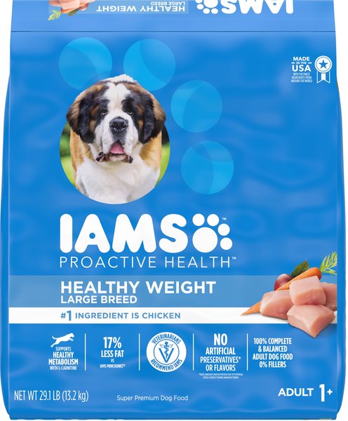 Iams ProActive Health Adult Healthy Weight Large Breed Dry Dog Food, 29.1-lb bag, bundle of 2 slide 1 of 10