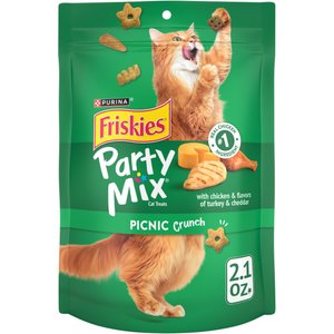 Friskies Party Mix Picnic Crunch Flavor Crunchy Cat Treats, 2.1-oz bag