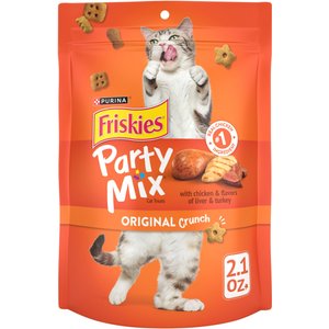 FRISKIES Party Mix Chicken Waffles Flavors Crunchy Cat Treats