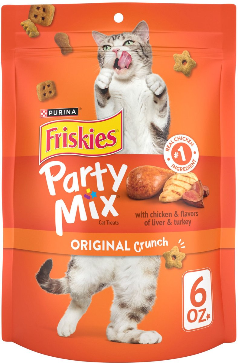 FRISKIES Party Mix Original Crunch Flavor Crunchy Cat Treats, 6oz bag