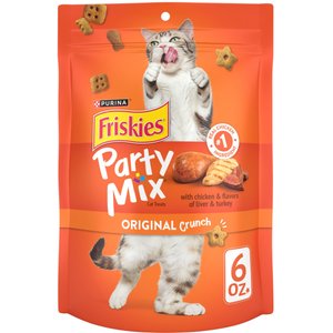 Friskies Party Mix Original Crunch Flavor Crunchy Cat Treats, 6-oz bag
