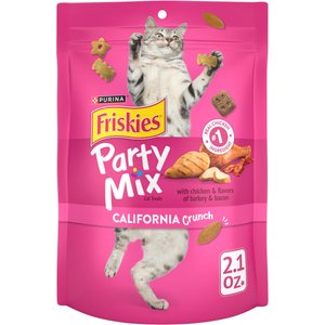 Friskies Party Mix California Crunch Flavor Crunchy Cat Treats, 2.1-oz bag