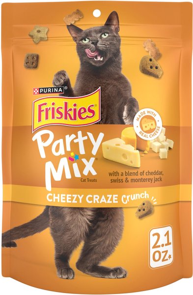 Purina Friskies Party Mix Cheezy Craze Crunch Cat Treats, 2.1-oz bag slide 1 of 11