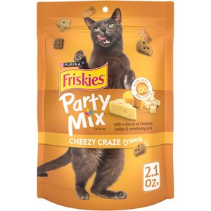 Purina Friskies Party Mix Cheezy Craze Crunch Cat Treats, 2.1-oz bag