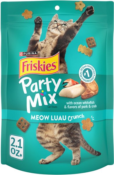 Friskies Party Mix Meow Luau Crunch Flavor Crunchy Cat Treats, 2.1-oz bag slide 1 of 11