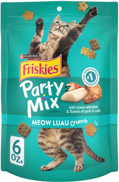 Friskies Party Mix Meow Luau Crunch Flavor Crunchy Cat Treats, 6-oz bag slide 1 of 11