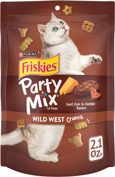 FRISKIES Party Mix Wild West Crunch Flavor Crunchy Cat Treats 2.1