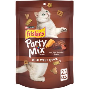Friskies Party Mix Wild West Crunch Flavor Crunchy Cat Treats, 2.1-oz bag