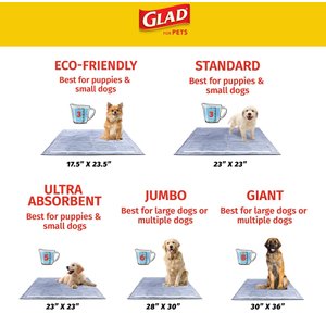 Glad for Pets Washable Training Dog Potty Pad, 2 count, Medium: 24 x 36-in