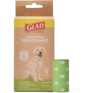 Glad for Pets Compostable Dog Waste Poop Bags, 120 count
