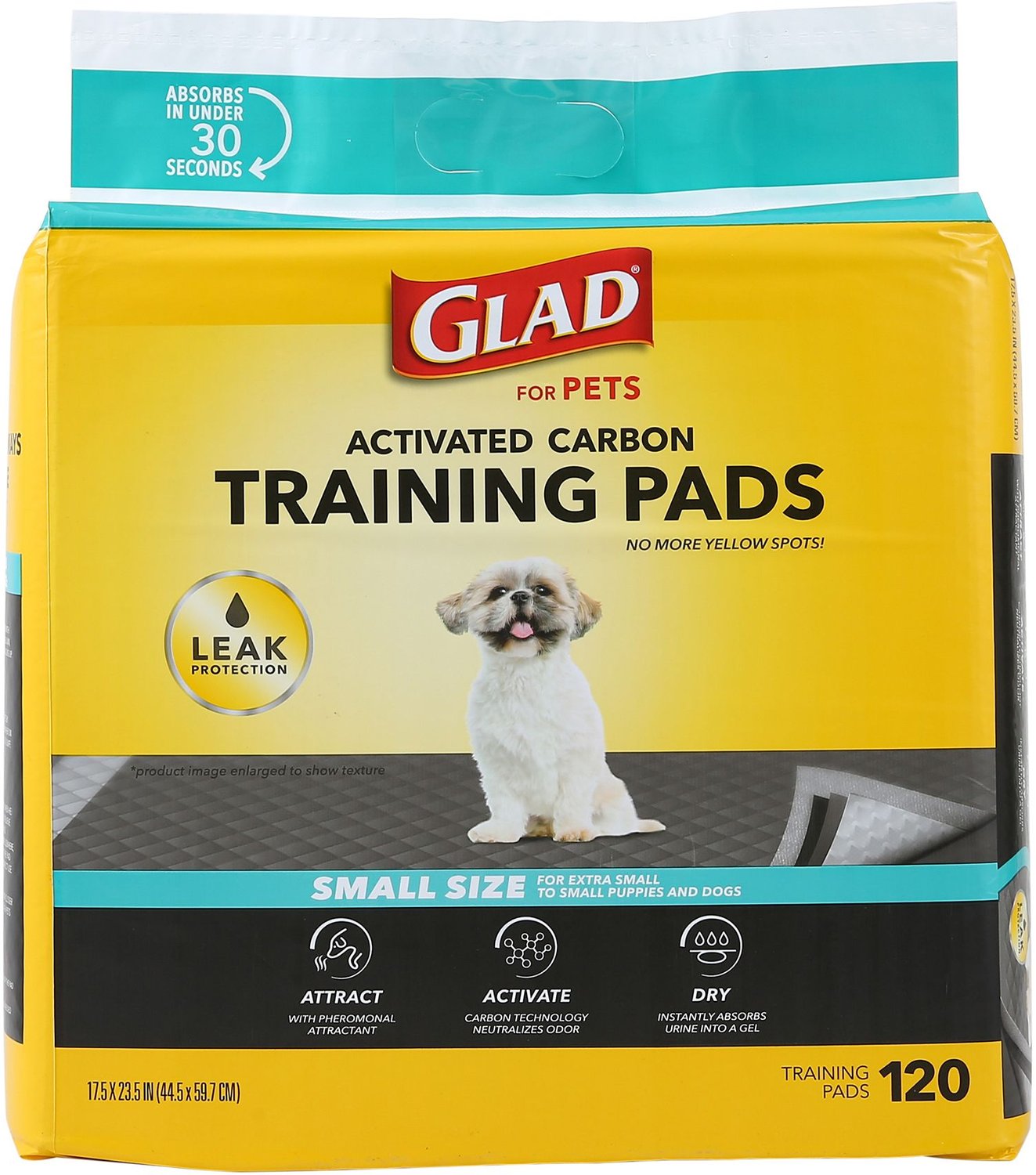 GLAD for Pets Carbon Activated Training Dog Potty Pads, Small