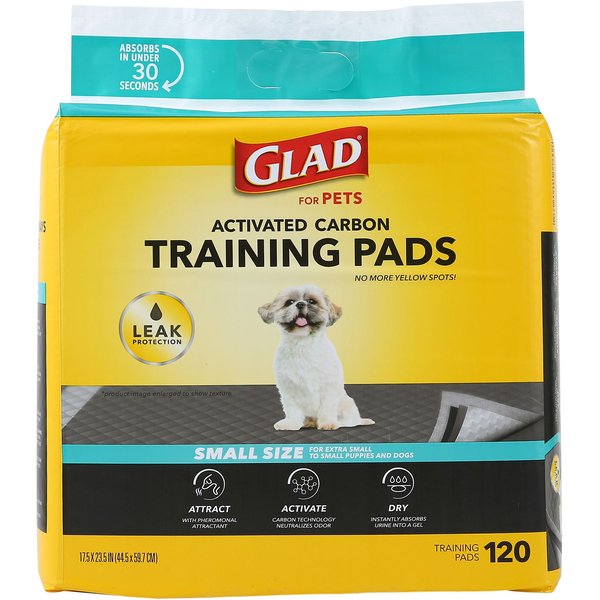 GLAD for Pets Carbon Activated Training Dog Potty Pads, Small, 17.5 x