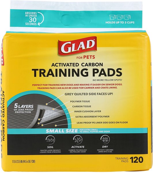Glad for Pets Carbon Activated Training Dog Potty Pads, Small