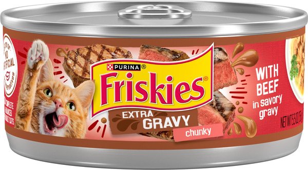 FRISKIES Extra Gravy Chunky with Beef in Savory Gravy Canned Cat