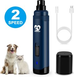 Casfuy Professional 2-Speed Quiet Dog Nail Grinder, Dark Blue