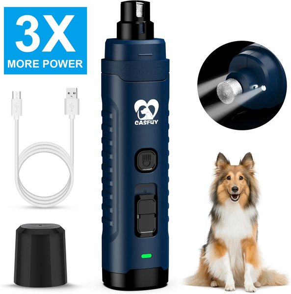 Casfuy 3X More Powerful 2-Speed Electric Dog Nail Grinder, Dark Blue slide 1 of 7