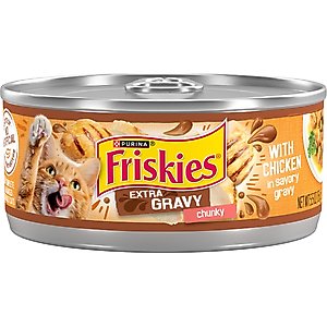 Friskies Extra Gravy Chunky with Chicken in Savory Gravy Canned Cat Food, 5.5-oz, case of 24