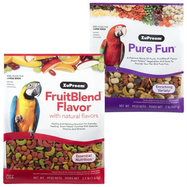 ZuPreem FruitBlend with Natural Fruit Flavors Daily + Pure Fun Large Bird Dry Food slide 1 of 7