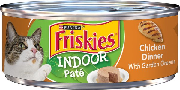 Friskies Indoor Classic Pate Chicken Dinner Canned Cat Food, 5.5-oz, case of 24 slide 1 of 10