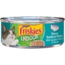 Friskies Indoor Saucy Seafood Bake Canned Cat Food, 5.5-oz, case of 24