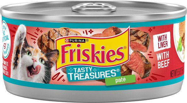 FRISKIES Tasty Treasures Pate Liver Beef Wet Cat Food 5.5 oz