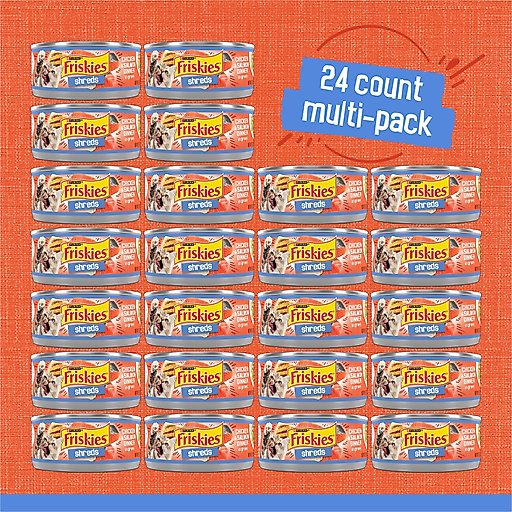Friskies Savory Shreds Chicken & Salmon Dinner in Gravy Canned Cat Food, 5.5-oz, case of 24