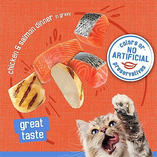 Friskies Savory Shreds Chicken & Salmon Dinner in Gravy Canned Cat Food, 5.5-oz, case of 24