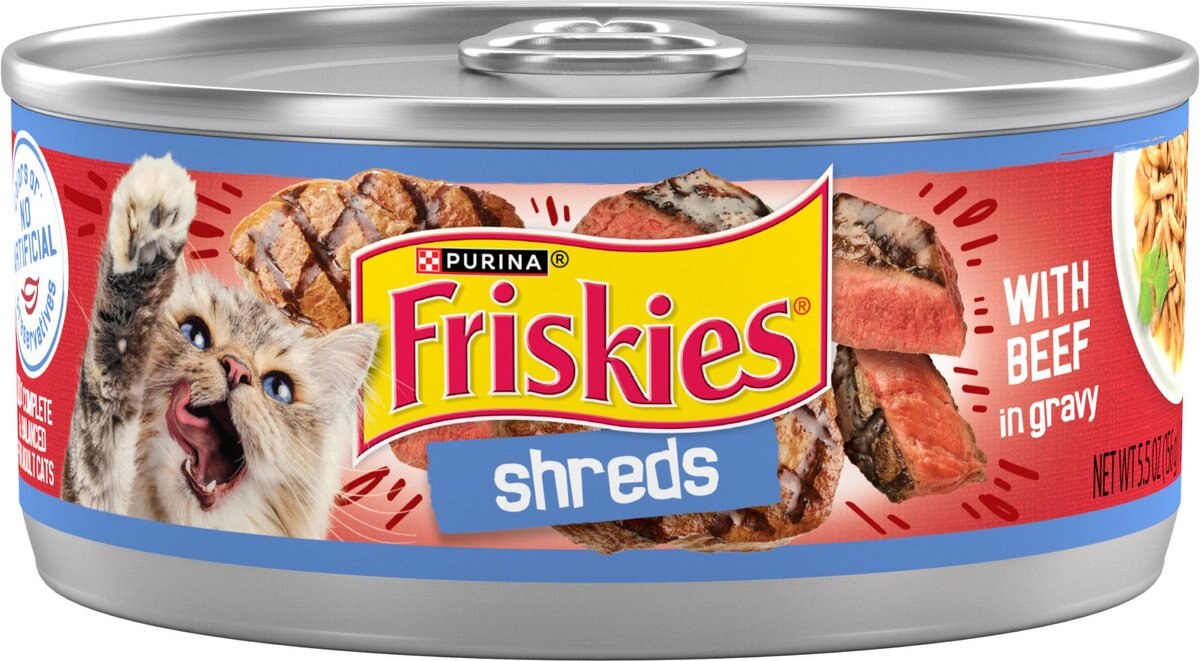 FRISKIES Savory Shreds with Beef in Gravy Canned Cat Food 5.5 oz