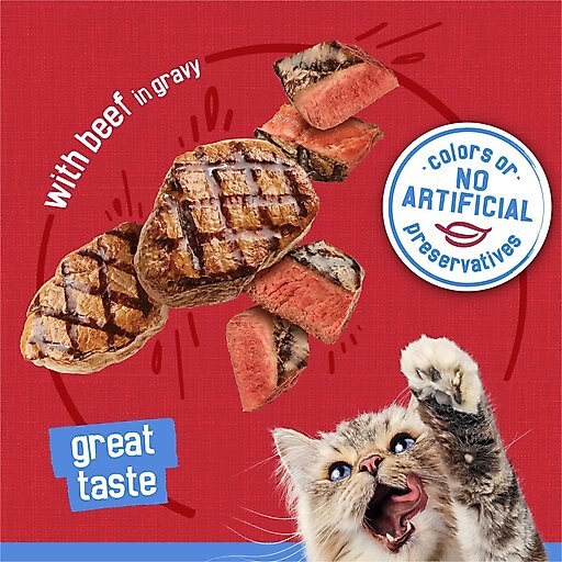 Friskies Savory Shreds with Beef in Gravy Canned Cat Food, 5.5-oz, case of 24