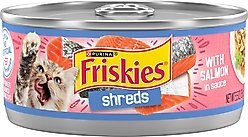 Friskies Savory Shreds with Salmon in Sauce Canned Cat Food, 5.5-oz, case of 24