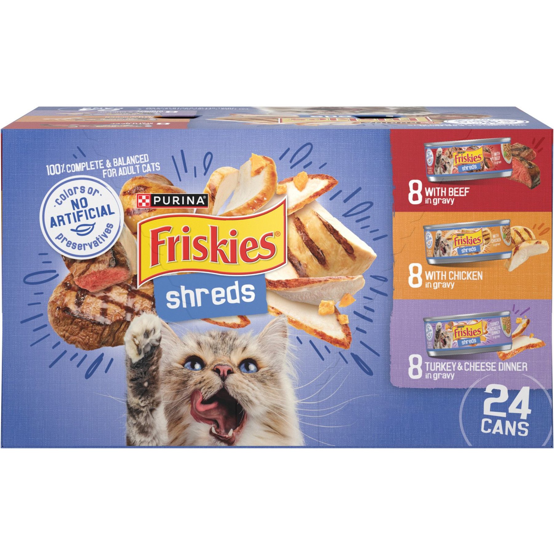 FRISKIES Savory Shreds Variety Pack Canned Cat Food 5.5 oz