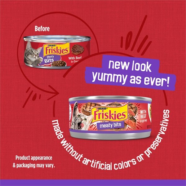 Friskies Senior Diet Meaty Bits with Lamb & Rice in Gravy Canned Cat Food