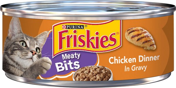 Friskies Meaty Bits Chicken Dinner in Gravy Canned Cat Food, 5.5-oz, case of 24 slide 1 of 10