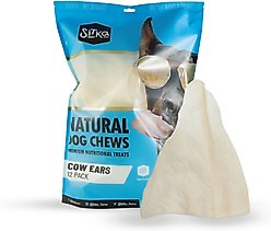 Sitka Farms Cow Ears Dog Natural Chew Treat, Jumbo, 12 count
