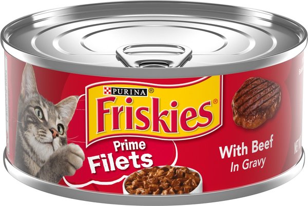 Friskies Prime Filets with Beef in Gravy Canned Cat Food, 5.5-oz, case of 24 slide 1 of 11
