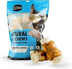 Sitka Farms 5-6-in Cheek Roll Chicken Wrapped Dog Natural Chew Treat, 10 count