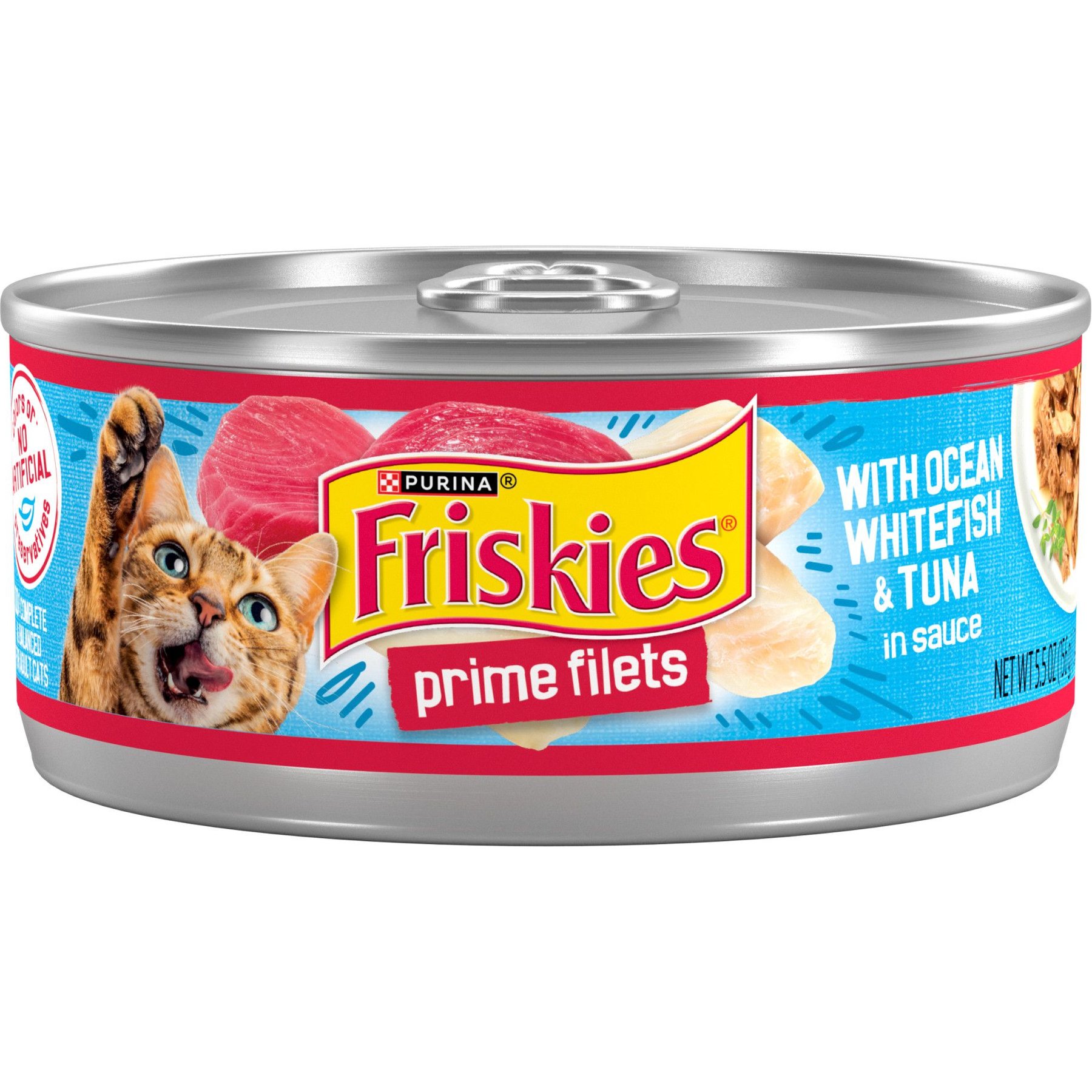 FRISKIES Prime Filets with Ocean Whitefish & Tuna in Sauce Canned Cat ...