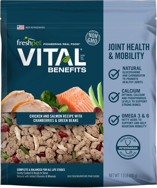Freshpet Vital Benefits Joint Health & Mobility Fresh Dog Food, 1.5-lb bag, case of 4 slide 1 of 7