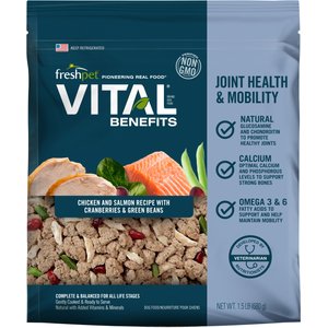 Freshpet Vital Benefits Joint Health & Mobility Fresh Dog Food, 1.5-lb bag, case of 4