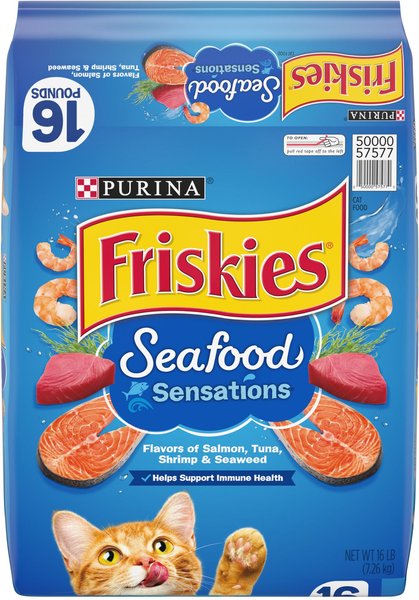Friskies Seafood Sensations Dry Cat Food, 16-lb bag slide 1 of 10