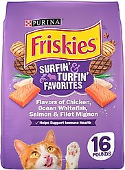 Friskies Surfin' & Turfin' Favorites Dry Cat Food, 16-lb bag