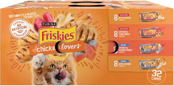 FRISKIES Chicken Lovers Variety Pack Canned Cat Food 5.5 oz case