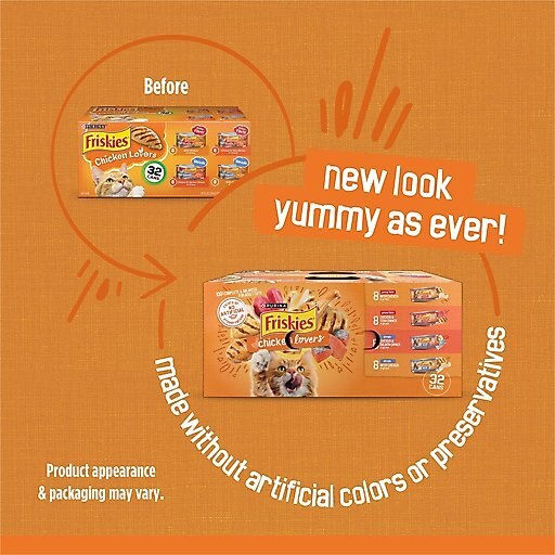 Friskies Chicken Lovers Variety Pack Canned Cat Food, 5.5-oz, case of 32